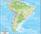 Χάρτης της Νότιας Αμερικής. 